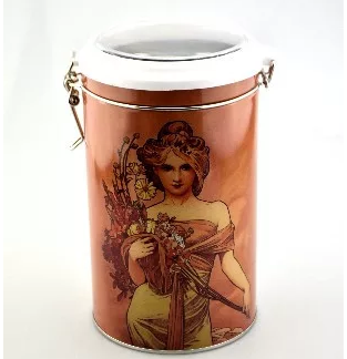 Metallist kohvipurk Mucha 10,5*19cm
