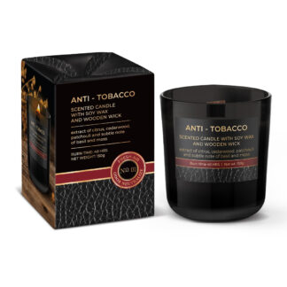 Puidust tahiga sojavahast aroomiküünal Anti Tobacco 150g