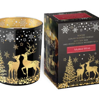 Puidust tahiga sojavahast aroomiküünal Warm evening 200g  Mulled Wine kaaneta