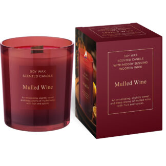 Puidust tahiga sojavahast aroomiküünal Mulled Wine 240g kaaneta